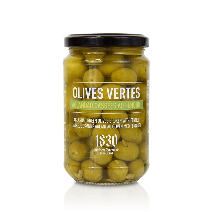 Grønne aglandau oliven med fennikel